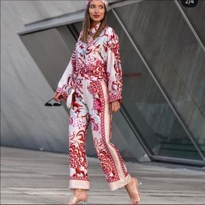 ZARA NEW FLOWING PATCHWORK PANTS with matching scarf